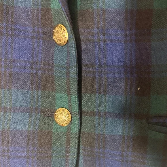 J. Crew Women's Tartan Blazer - Navy and Forest Green - Picture 2 of 12
